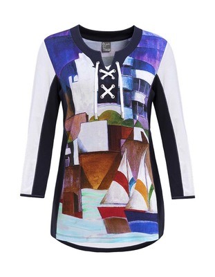 Simply Art Dolcezza: Sandycove Harbor Abstract Art Flared Tunic