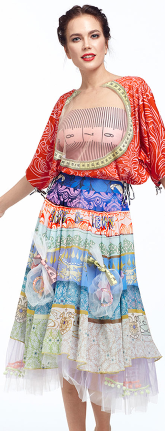 IPNG: Bow Tied Lokoometric Illusion Midi Skirt (Some Ship Immed, 1 Left!)