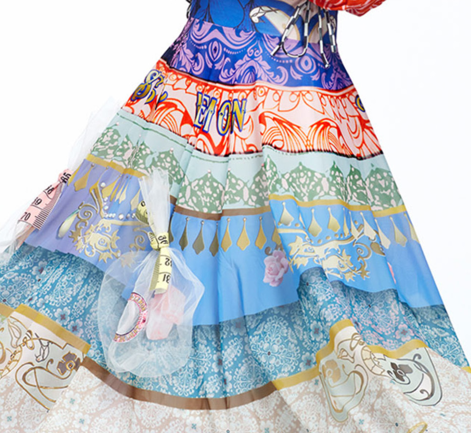 IPNG: Bow Tied Lokoometric Illusion Midi Skirt (Some Ship Immed, 1 Left!)