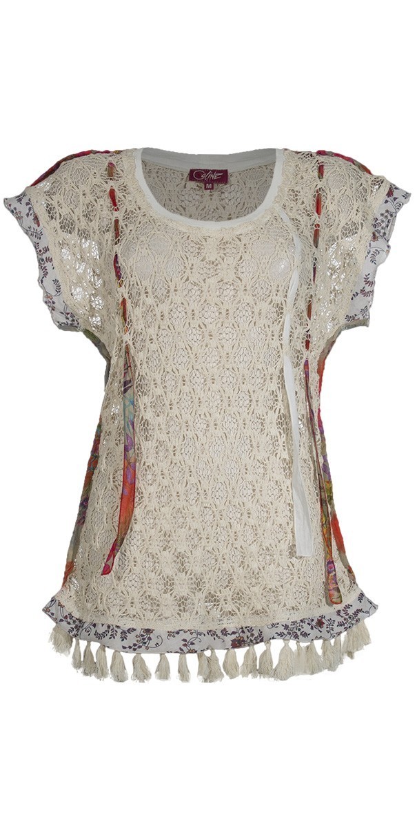 Coline: Fancy Frills Knit Top/Beach Cover Up SOLD OUT