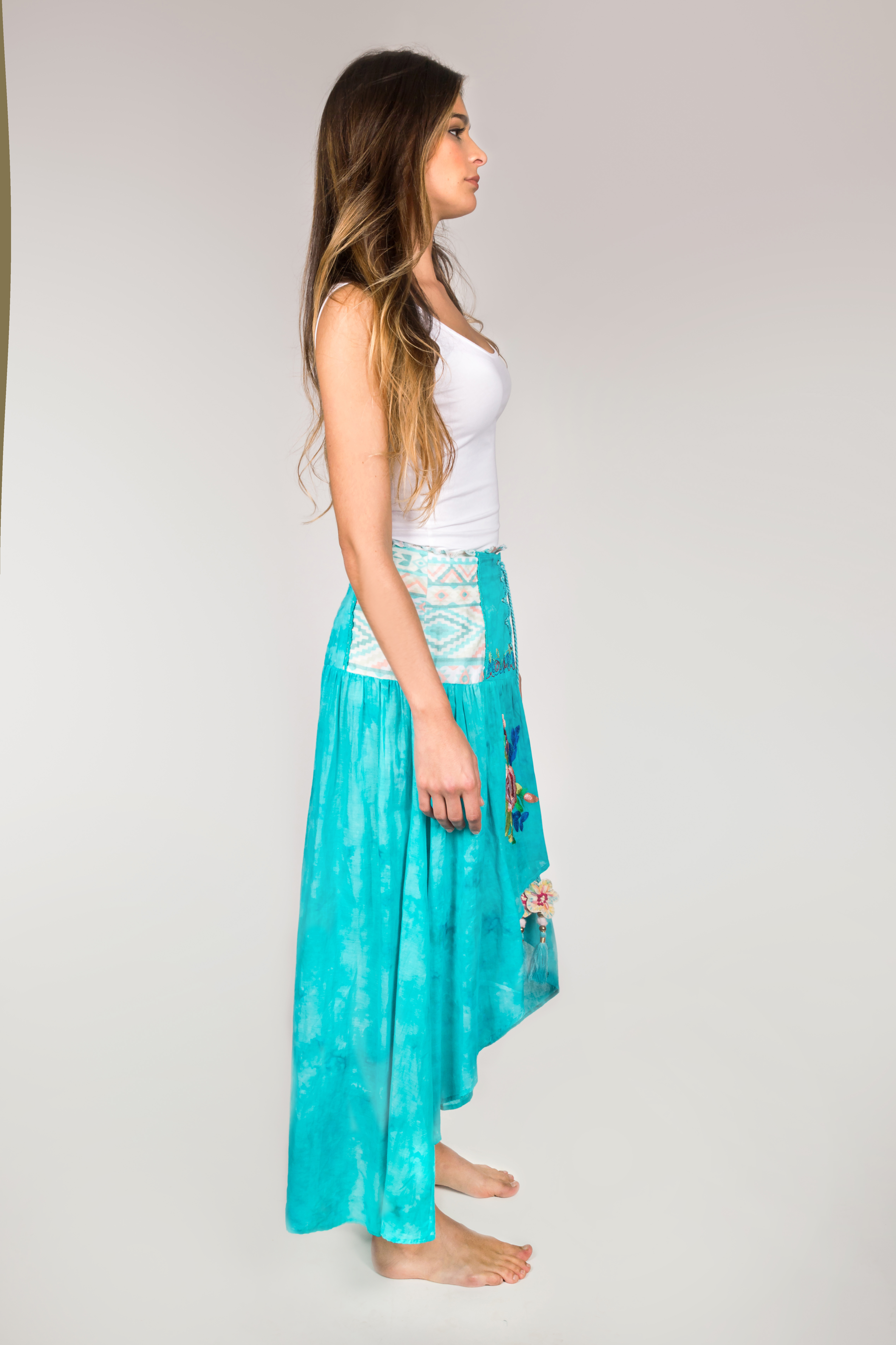 Shoklett: High Low Corset Waist Sea Flower Skirt Sherlyn (2 Left!)