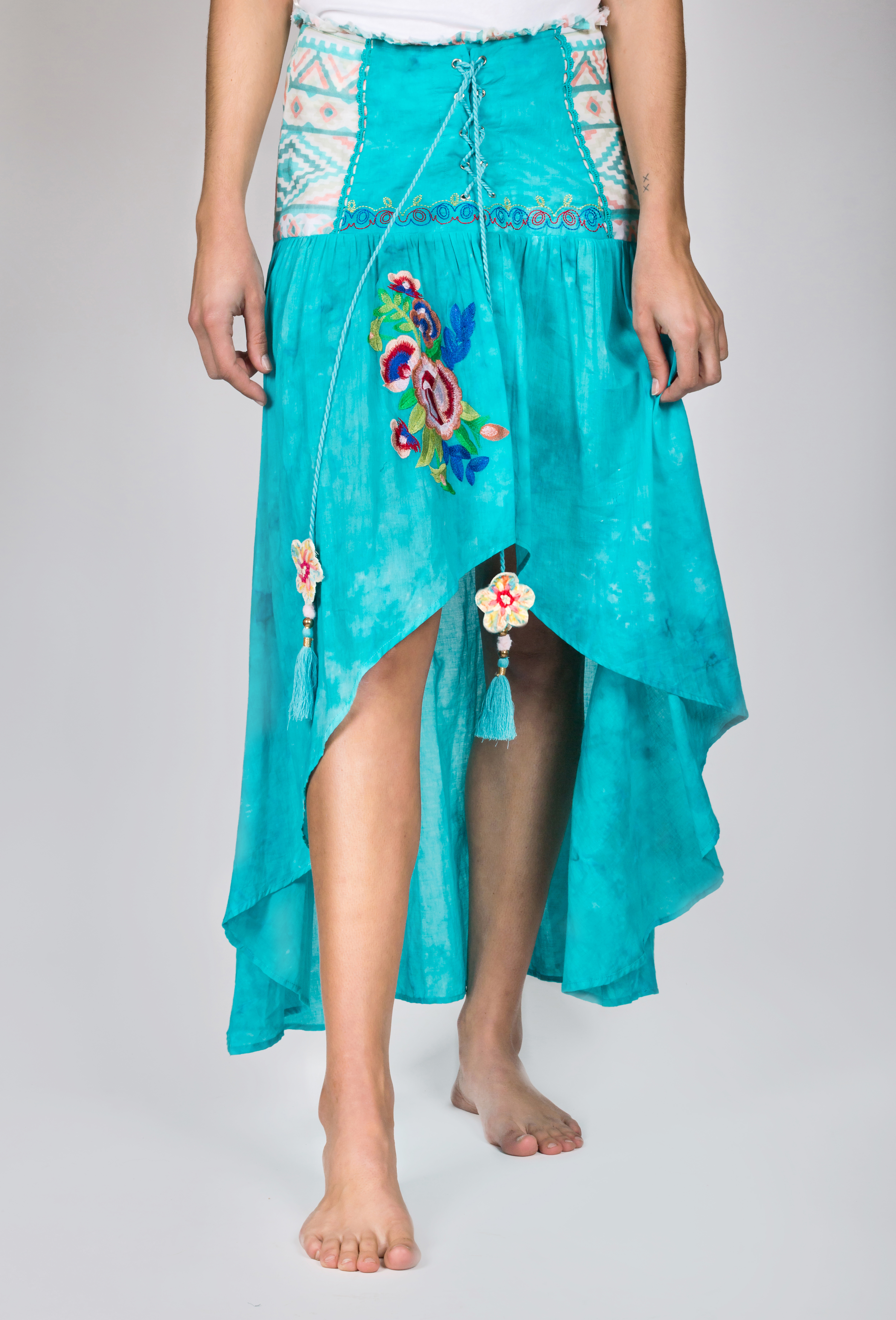 Shoklett: High Low Corset Waist Sea Flower Skirt Sherlyn (2 Left!) SHOKLETT_23S19SK