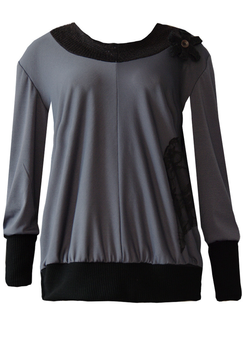 Double Jeu Paris: Smoking Grey Flower Sweater SOLD OUT