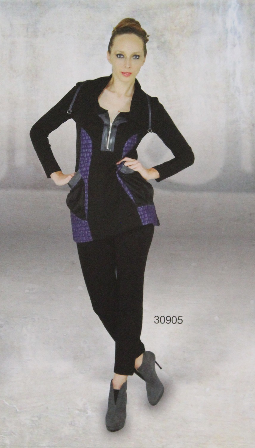 Dzhavael Couture: A Piece Of Pleather Purple Tunic