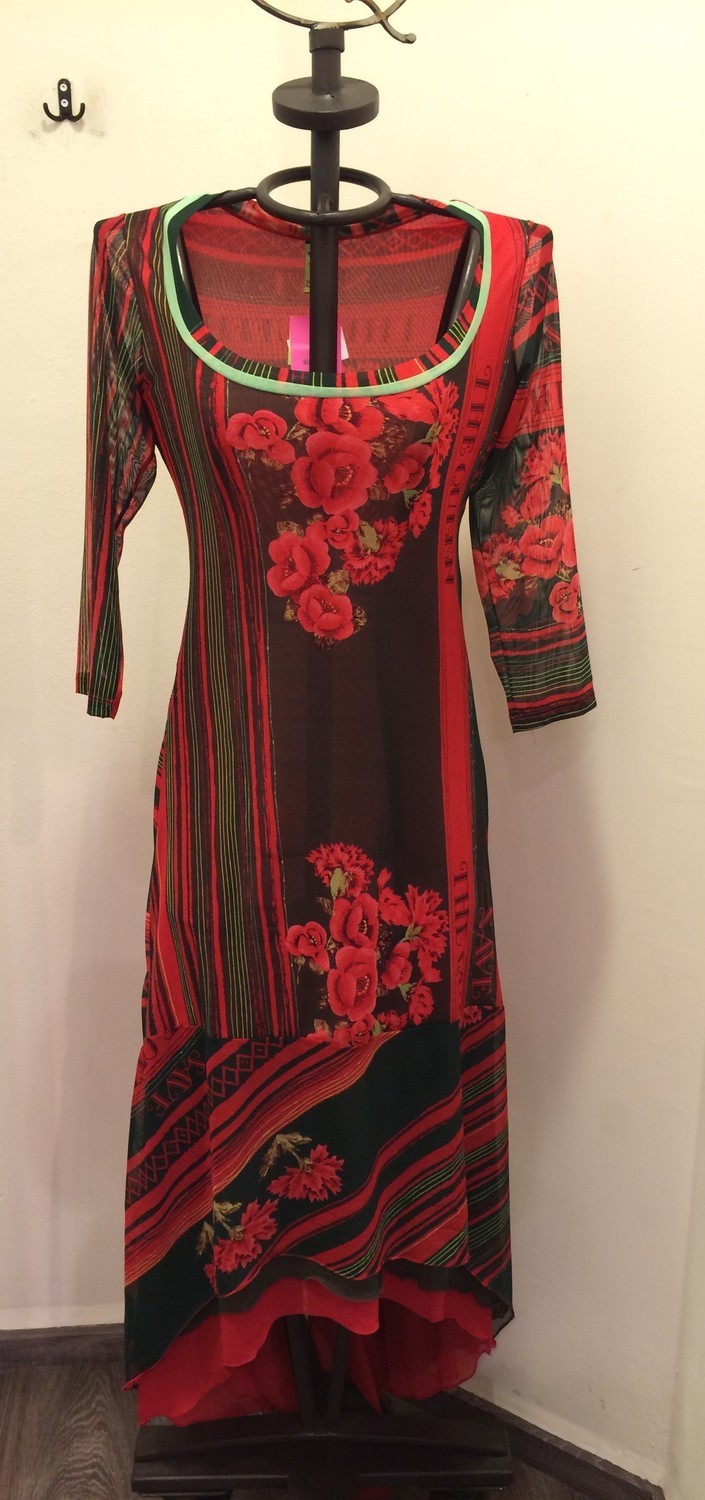 Save The Queen Italy: Asymmetrical Rose Petal Long Dress