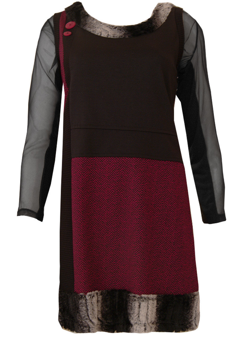 Double Jeu Paris: Sweet Cherry Fur Mini Dress/Tunic SOLD OUT