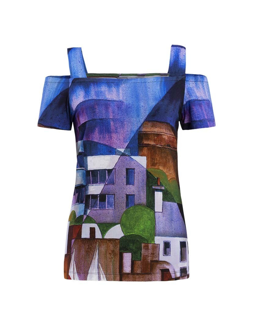 Simply Art Dolcezza: Sandycove Harbor Abstract Art Cold Shoulder Tunic SOLD OUT