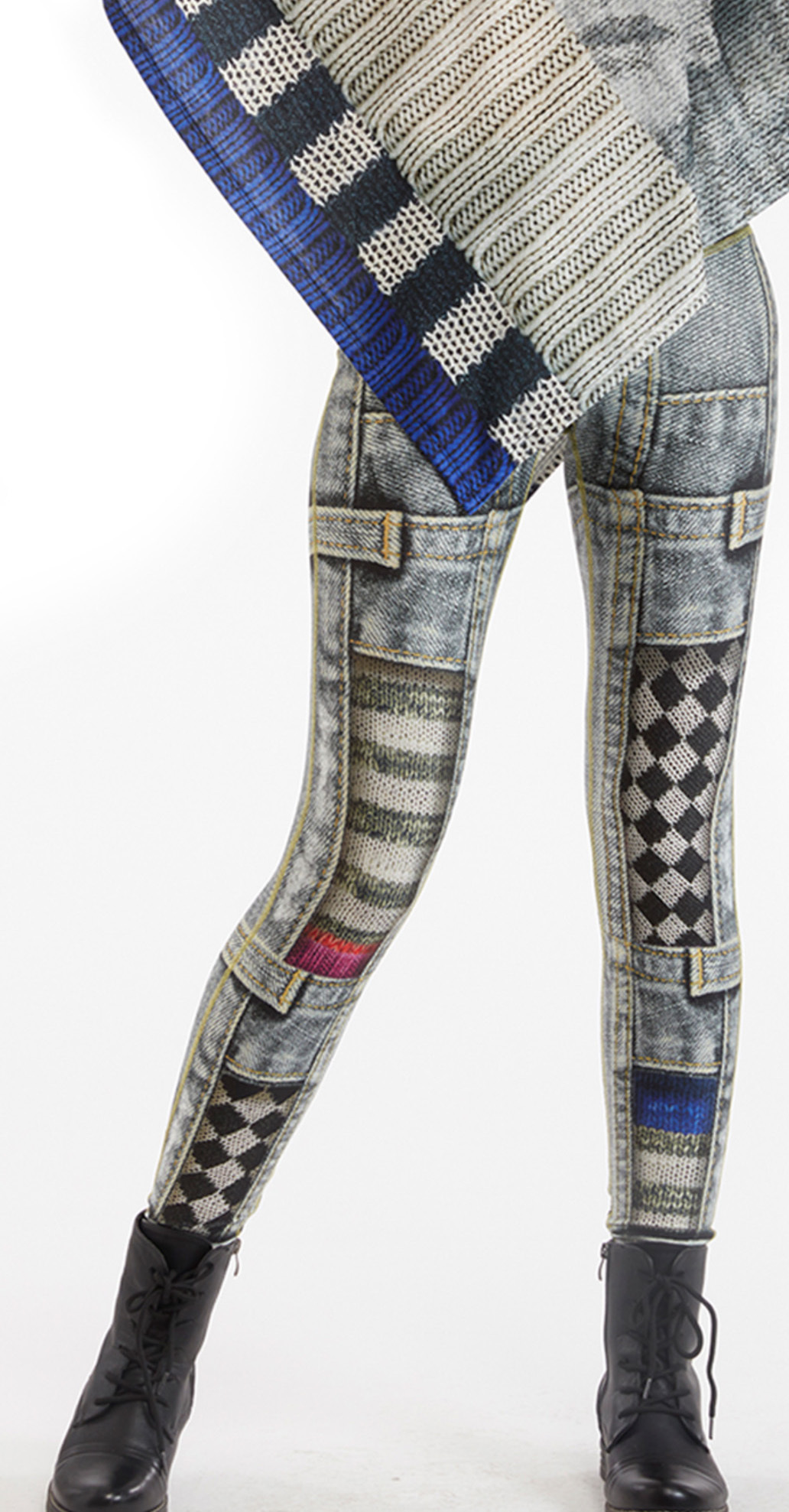 IPNG: Destructive Denim & Knit Illusion Grand Familia Legging IPNG_GFYL-065
