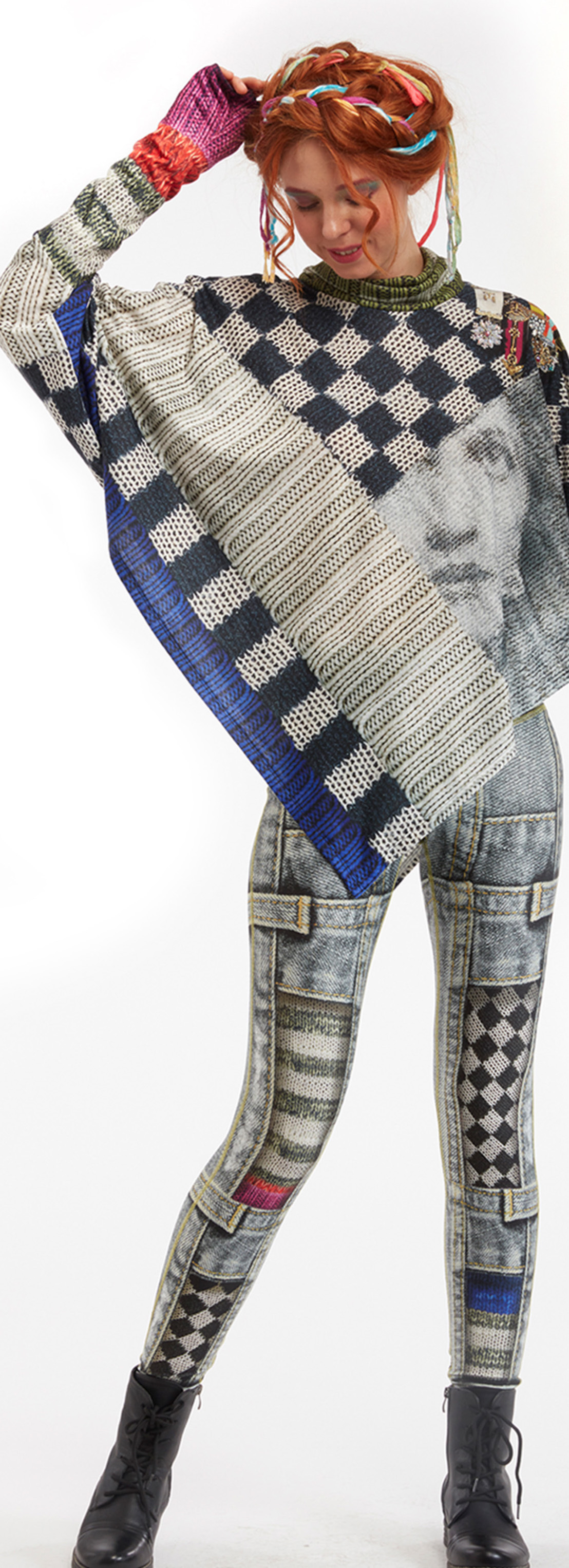 IPNG: Destructive Denim & Knit Illusion Grand Familia Legging