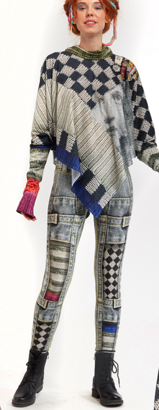 IPNG: Destructive Denim & Knit Illusion Grand Familia Legging