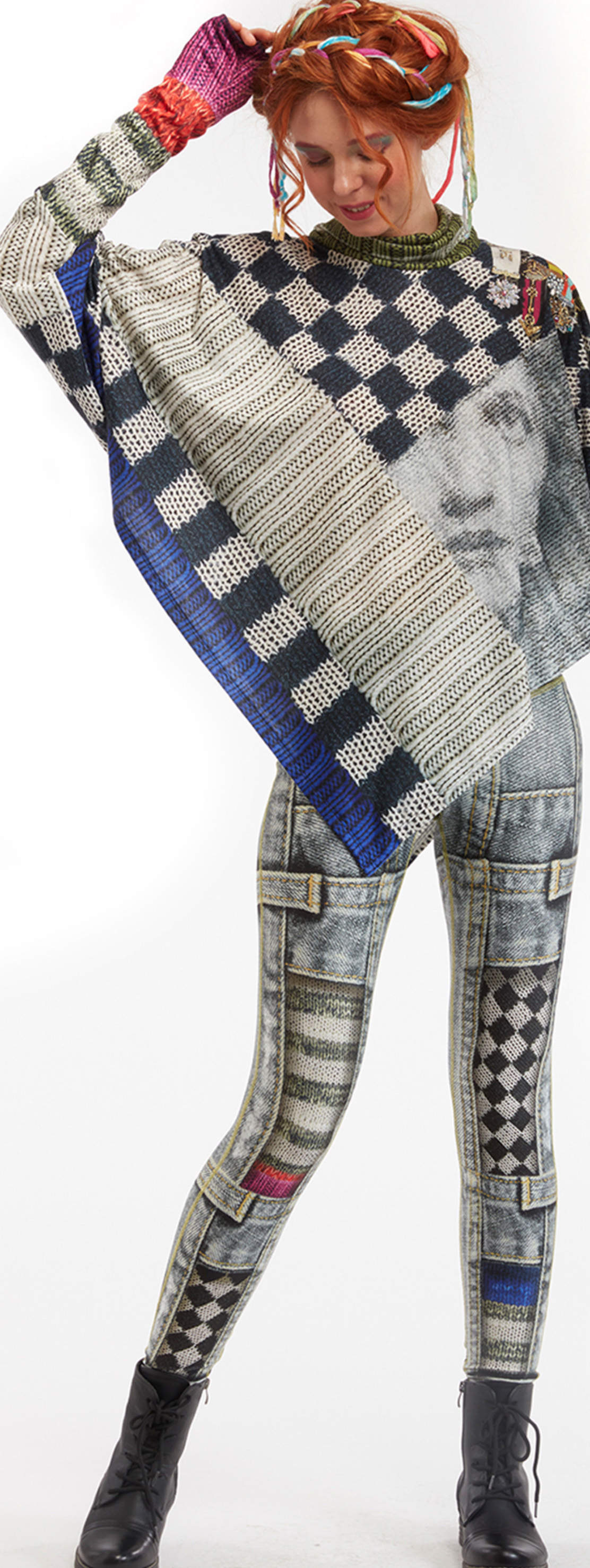 IPNG: Destructive Denim & Knit Illusion Grand Familia Legging
