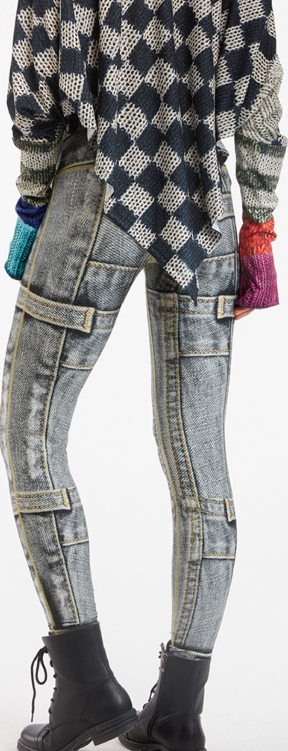 IPNG: Destructive Denim & Knit Illusion Grand Familia Legging