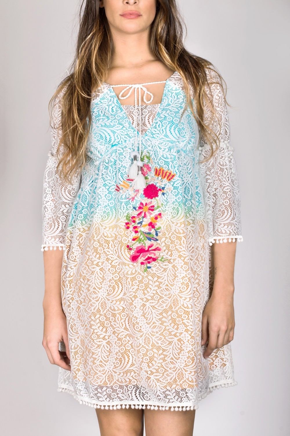 Shoklett: Swirls of Petals Embroidered Ashley Dress/Tunic SOLD OUT