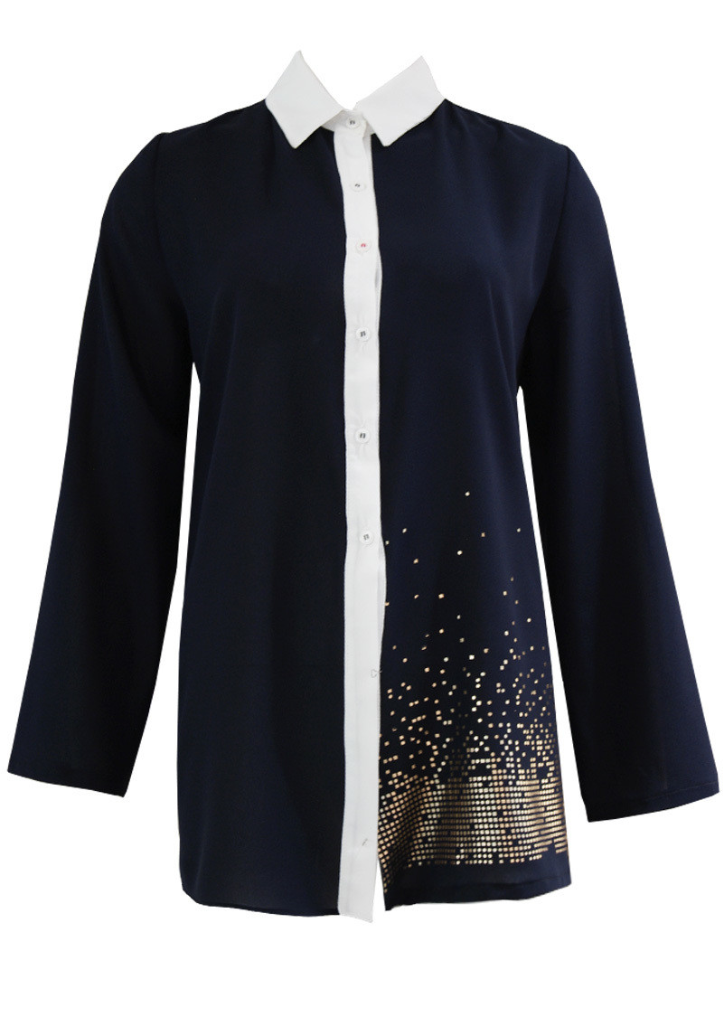 Double Jeu Paris: Long Sparkley Buttoned-Down Blouse SOLD OUT