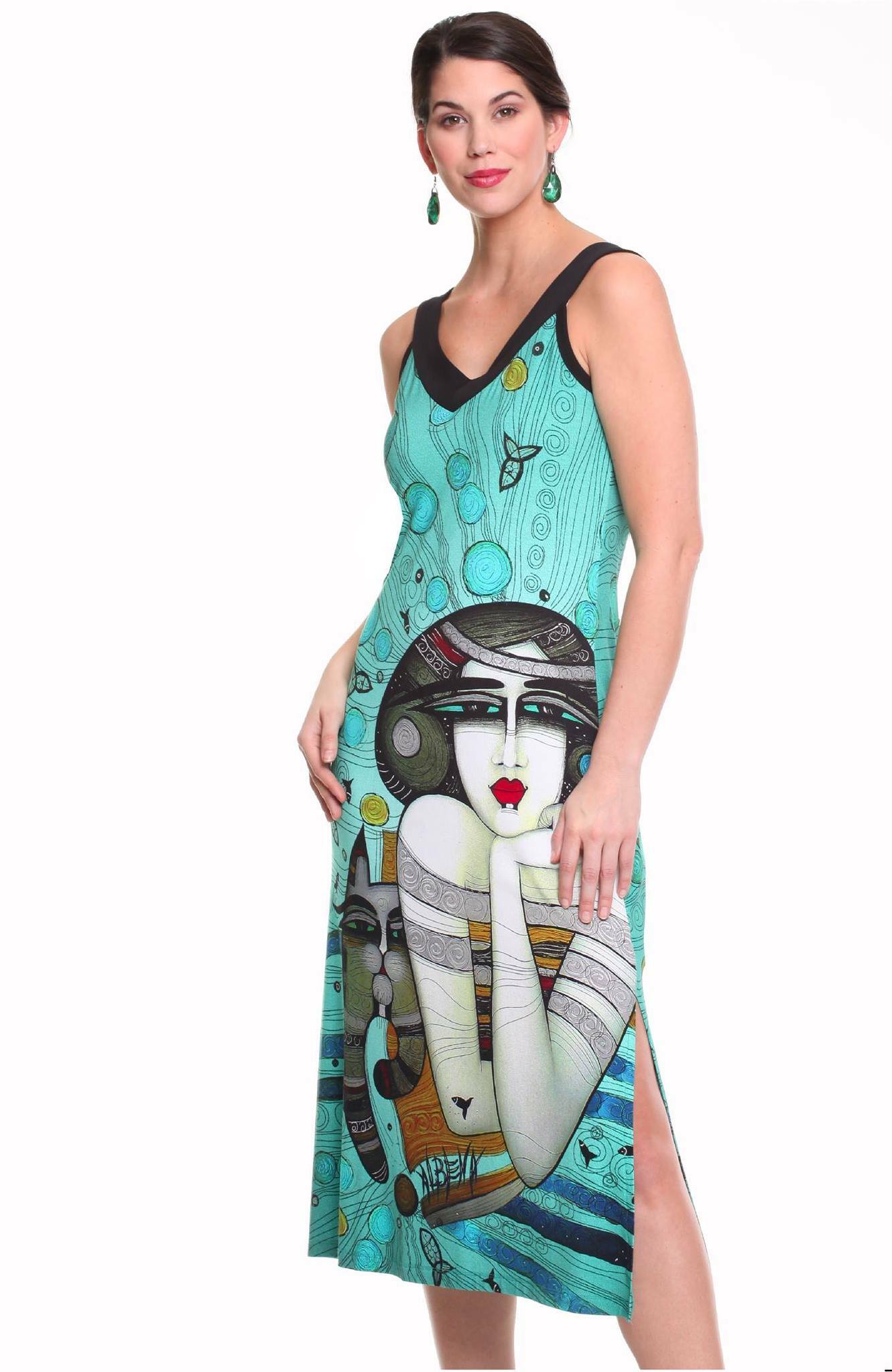 Dolcezza Simply Art: Mermaid Dreamings Flared Art Dress SOLD OUT DOLCEZZA_SIMPLYART_19642_N