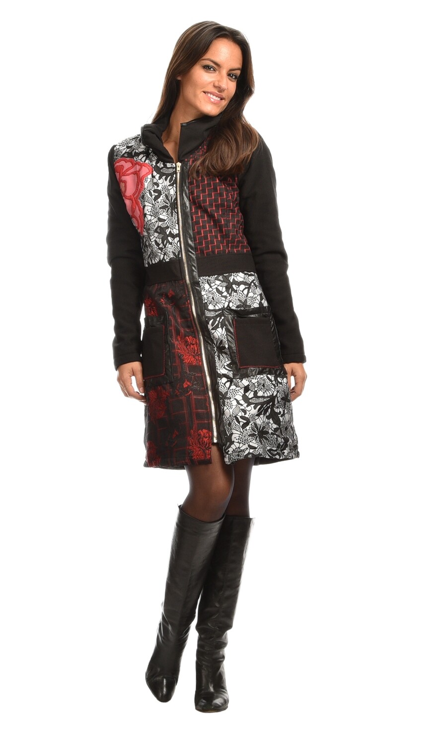 L33 Paris: Sultry Patchwork Of Roses Coat SOLD OUT