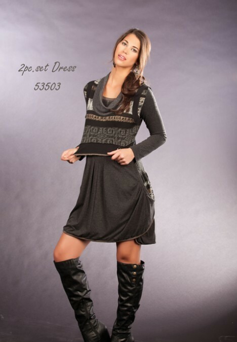 Dolcezza 2-piece Charcoal Sweater Dress SOLD OUT