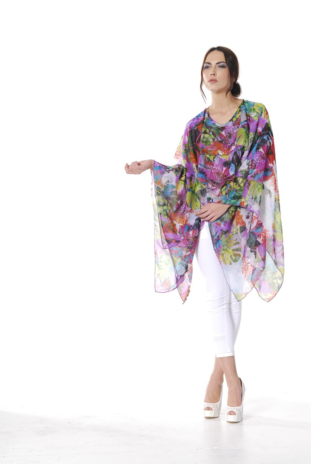 Les Fees Du Vent Couture: Rainforest Ruffled Tunic/Shawl SOLD OUT