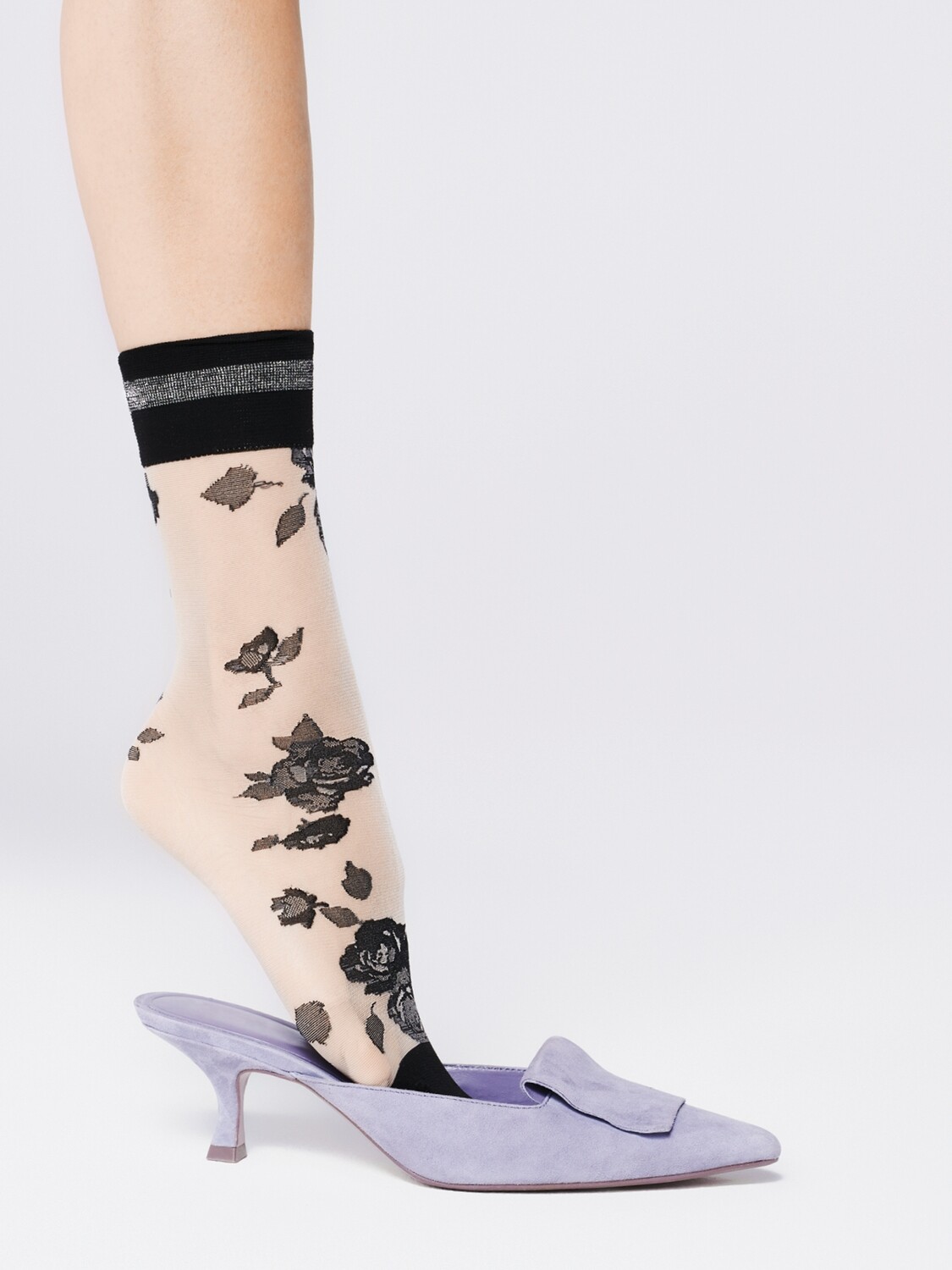 Fiore: Black Rose of Florence Trouser Socks SOLD OUT