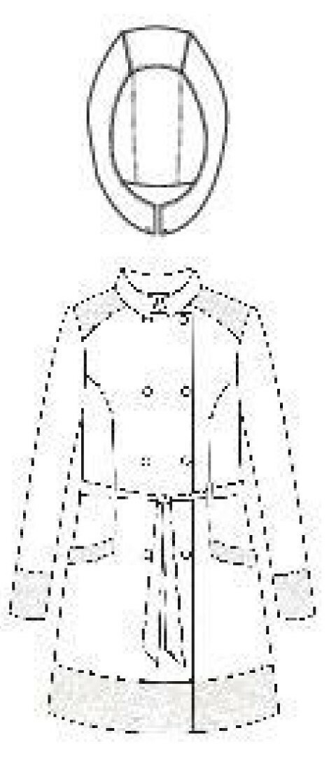 Rosette Cotton Rain Coat sketch