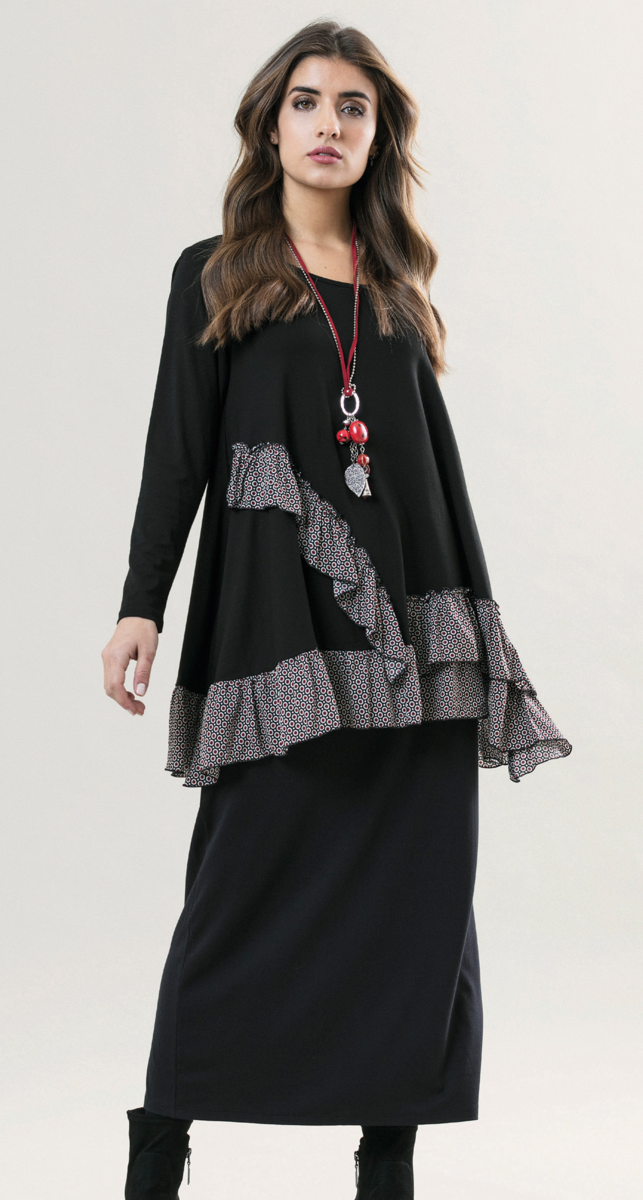 G!oze France: Asymmetrical Ruffles Flared Bubble Tunic (2 Left!)