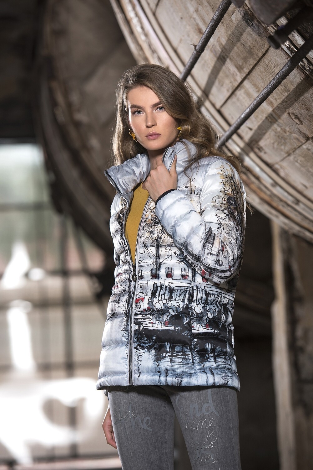 Simply Art Dolcezza: Parisian Life Abstract Art Puffer Jacket SOLD OUT