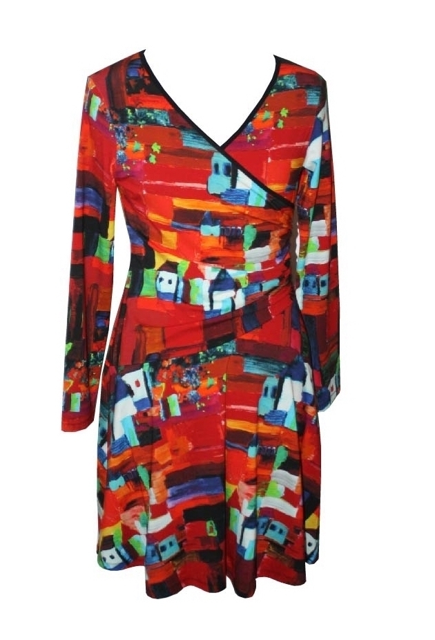 Maloka: French Fairytale Village Abstract Art Crossover Dress SOLD OUT