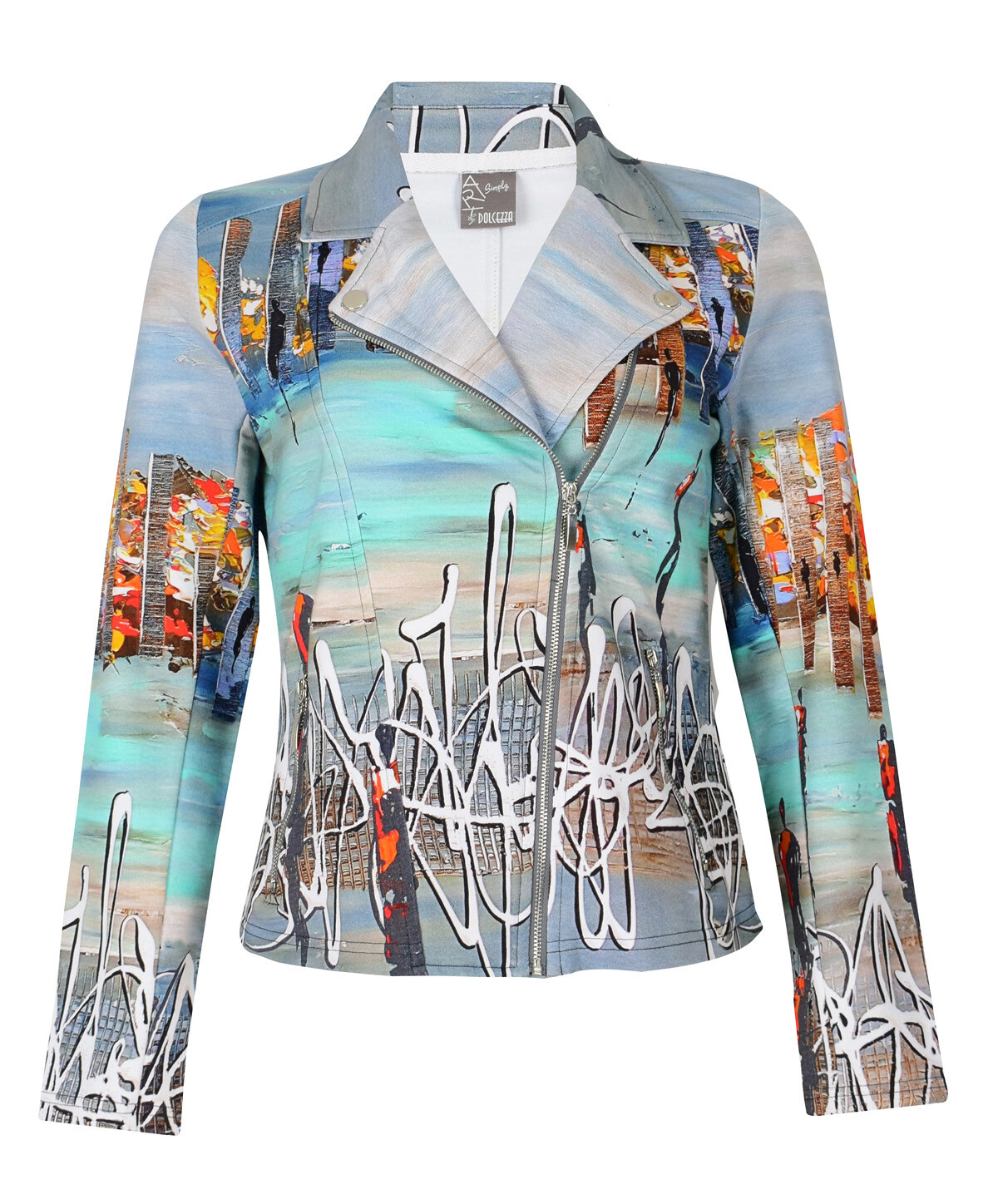Simply Art Dolcezza: Indeed A Picture Perfect Beach Abstract Art Zip Moto Jacket SOLD OUT
