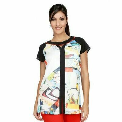 S'Quise Paris: Keyhole Abstract Art Tunic