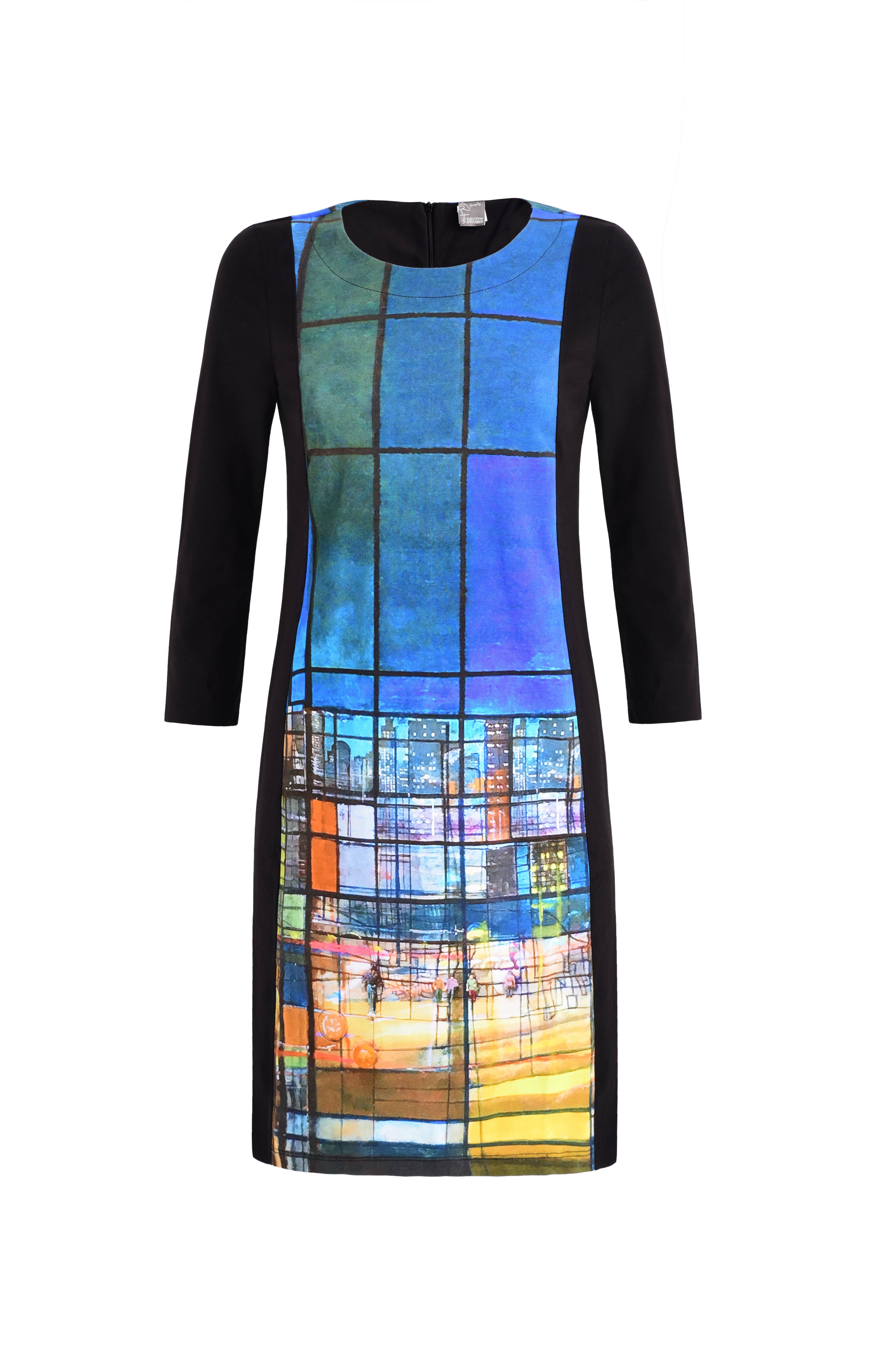 Simply Art Dolcezza: Colors Of Ville La Nuit Abstract Art Dress (1 Left!) Dolcezza_SimplyArt_59714
