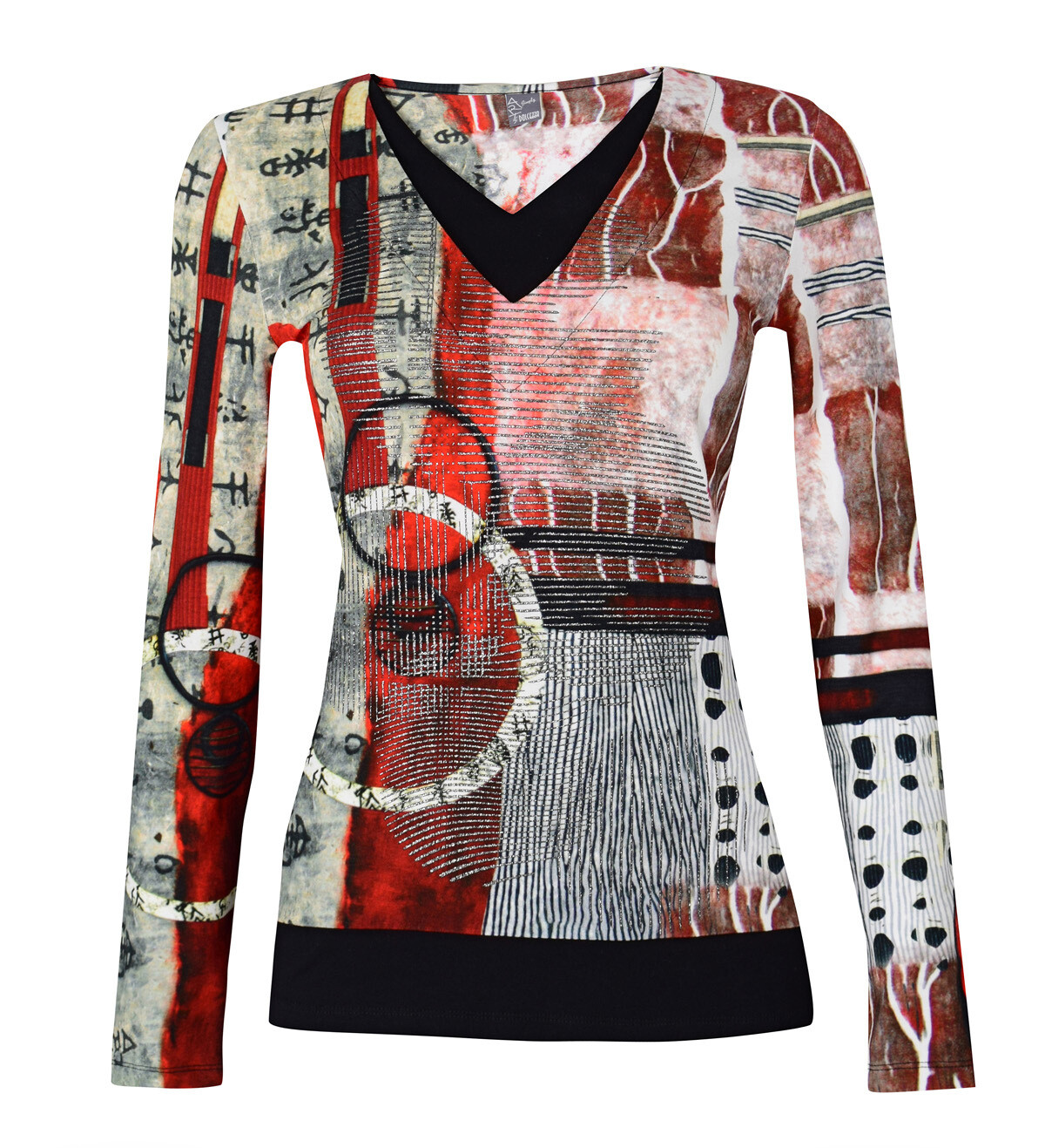 Simply Art Dolcezza: Pretty In Red Extraordinary Abstract Art Top SOLD OUT