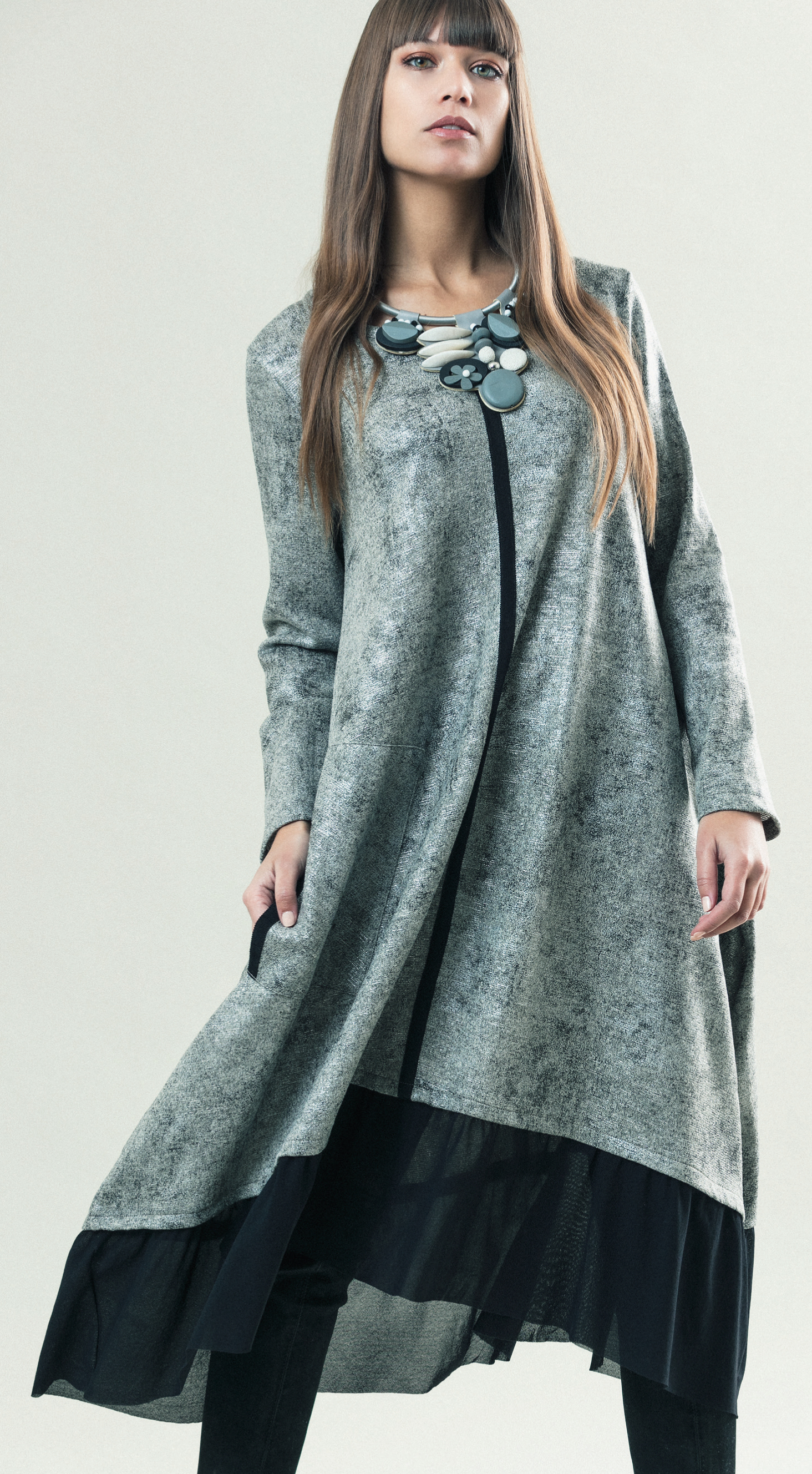 G!oze France: Platinum Devil Trapeze Pocket Dress G_COCOON