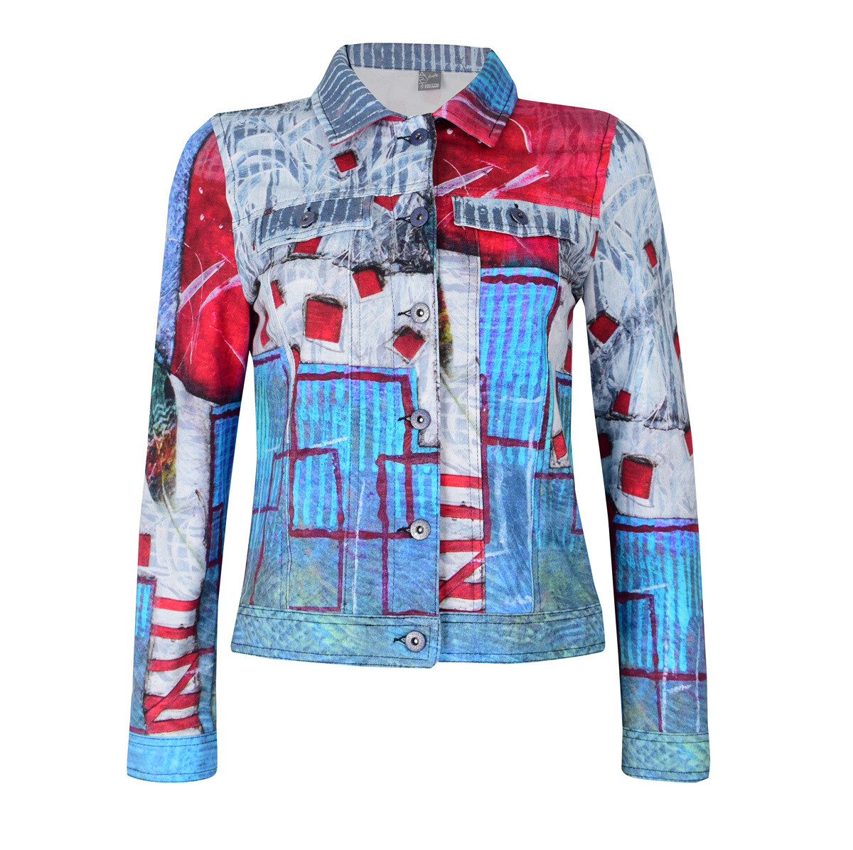 Simply Art Dolcezza: Only Love Spiritually Square Soft Denim Abstract Art Jacket SOLD OUT