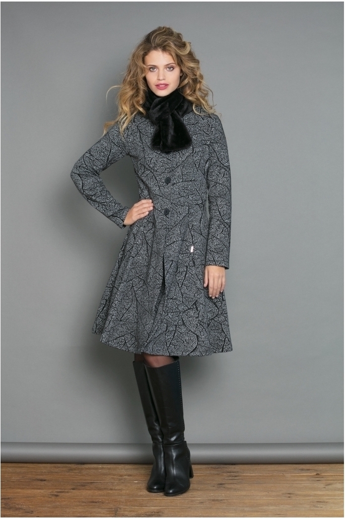 Maloka: Romantic Rainstorm Jacquard Flared Coat MK_FEBE_N1