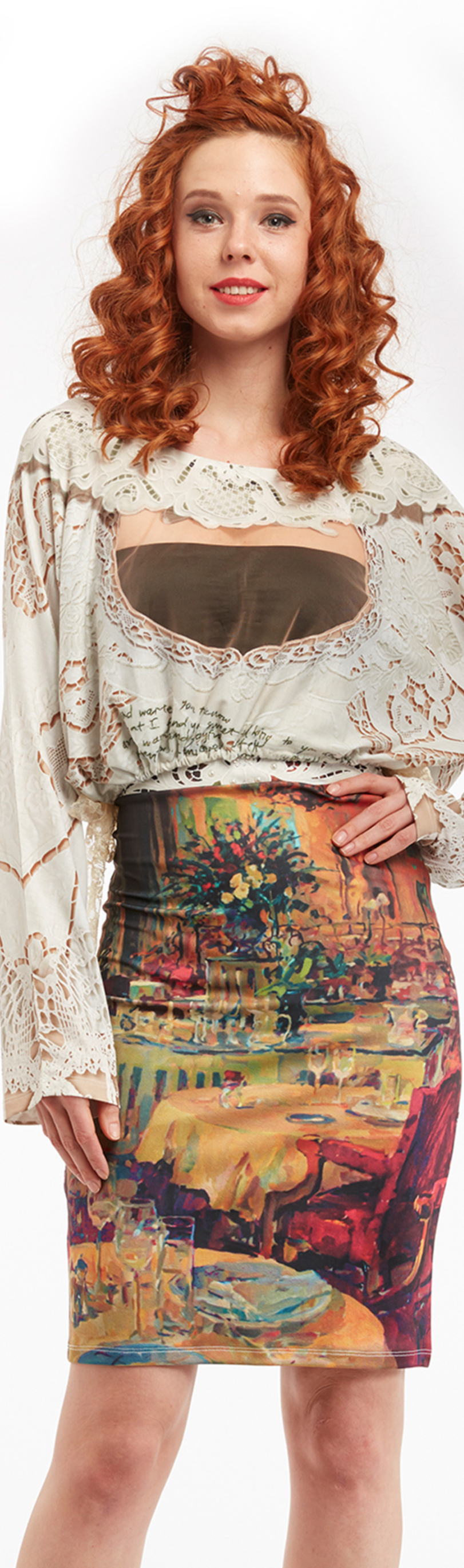 IPNG: Backwards Pink Living Room Illusion Poetic Layers Skirt
