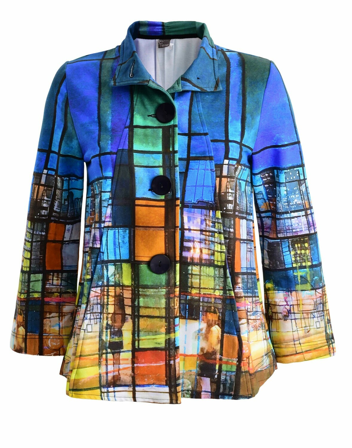 Simply Art Dolcezza: Colors Of Ville La Nuit Abstract Art Swing Coat