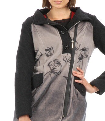 S'Quise Paris: Cappuccino Flowers Winter Wool Coat