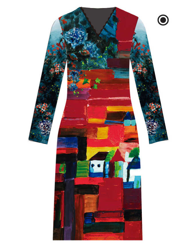 Maloka: French Fairytale Village Abstract Art Slip Dress (More Arrived!)