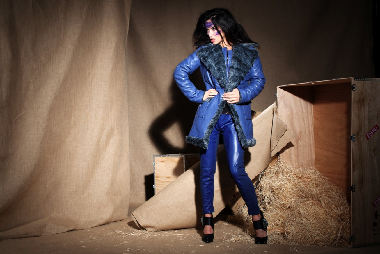 Les Fees Du Vent Couture: Crazy Sexy Genuine Leather Faux Fur Coat (Almost Gone!)