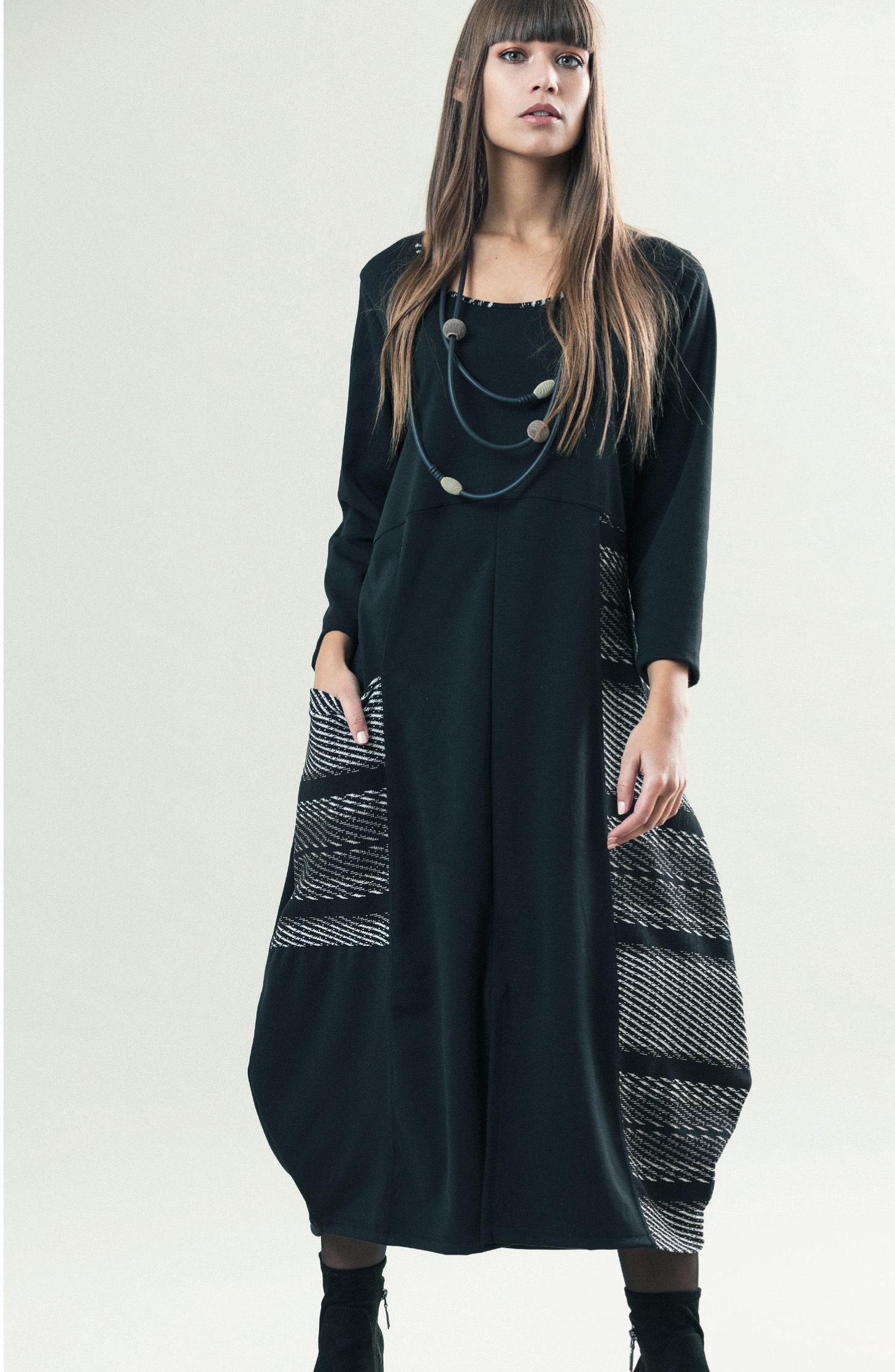 G!OZE France: Jacquard Pocket Bubble Hem Dress (1 Left!) G_CALAS_N2