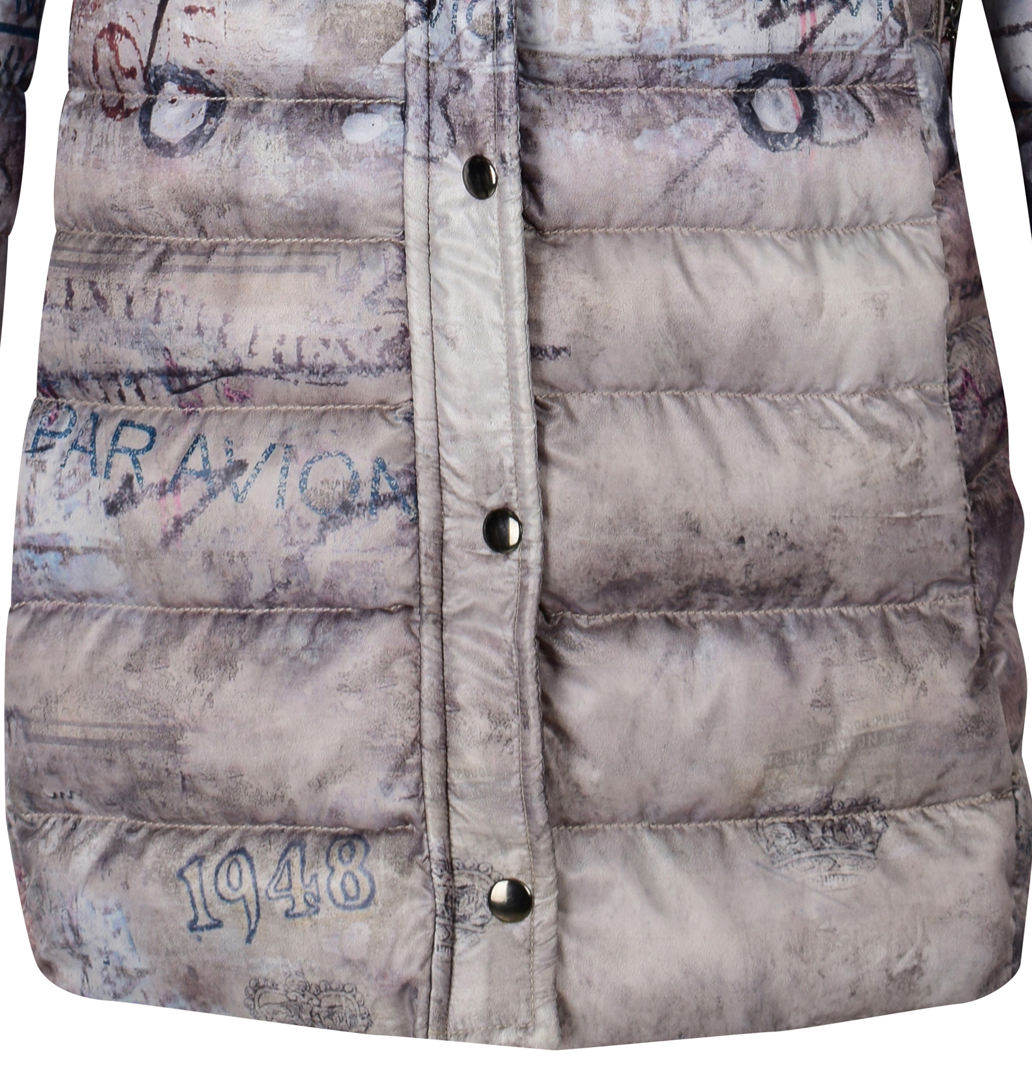 Simply Art Dolcezza: Do Not Affix Stamp Graffiti Abstract Art Puffer Coat SOLD OUT