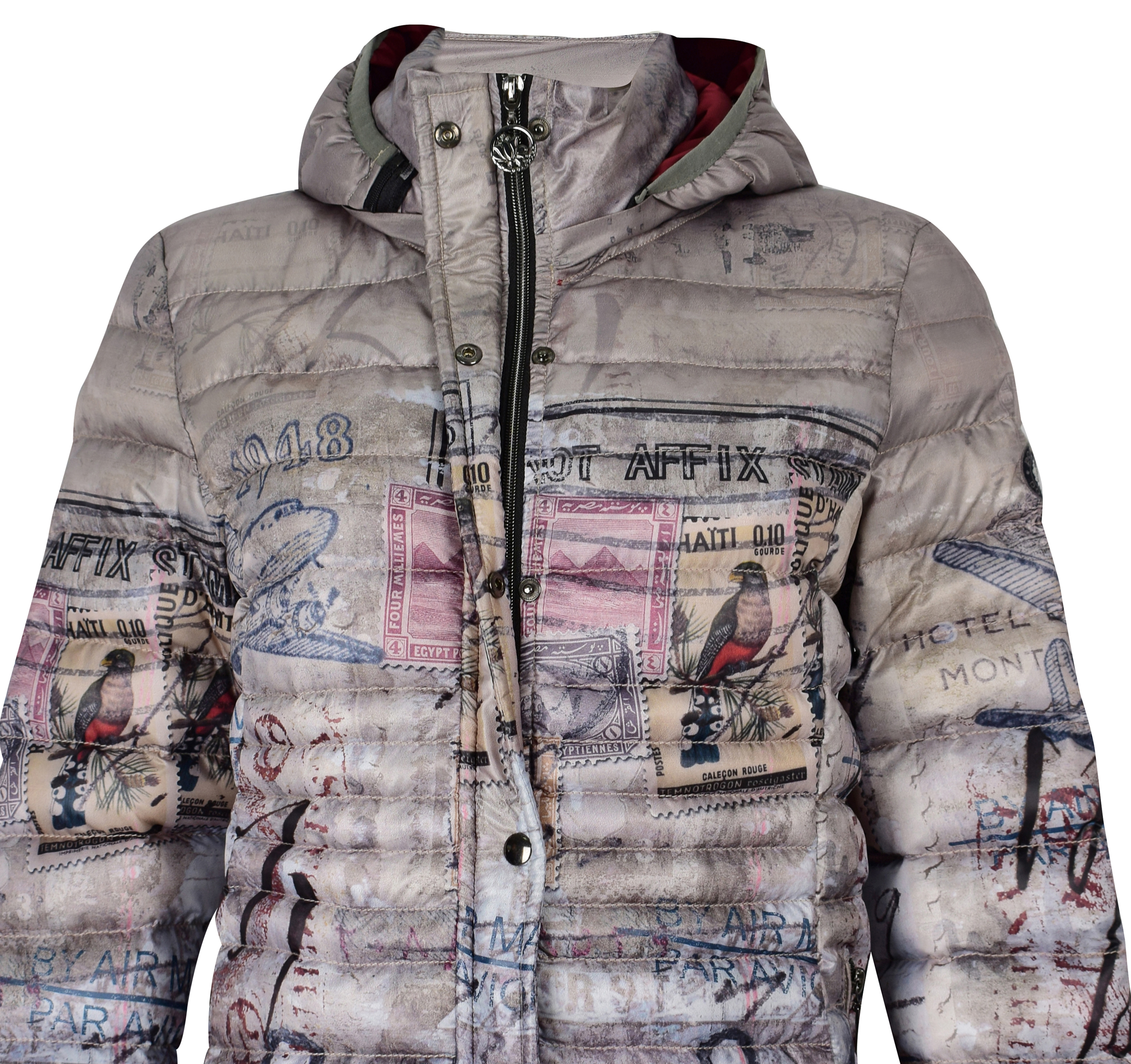 Simply Art Dolcezza: Do Not Affix Stamp Graffiti Abstract Art Puffer Coat SOLD OUT