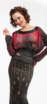IPNG: Biker Chic Let It Snow Plaid Illusion Blouse T Mini