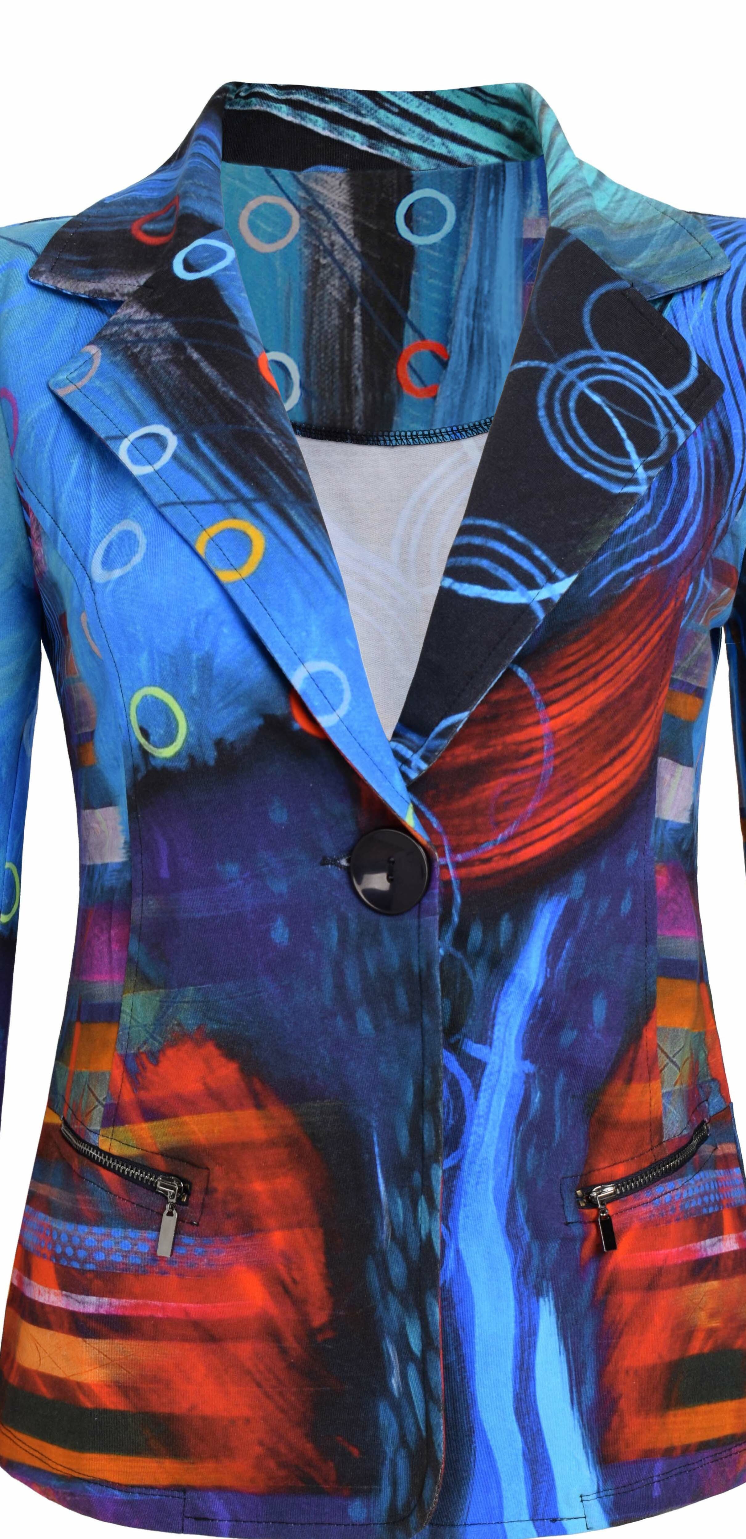 Simply Art Dolcezza: Distilling Colors Of Beauty Zip Pocket Abstract Art Blazer (1 Left!)