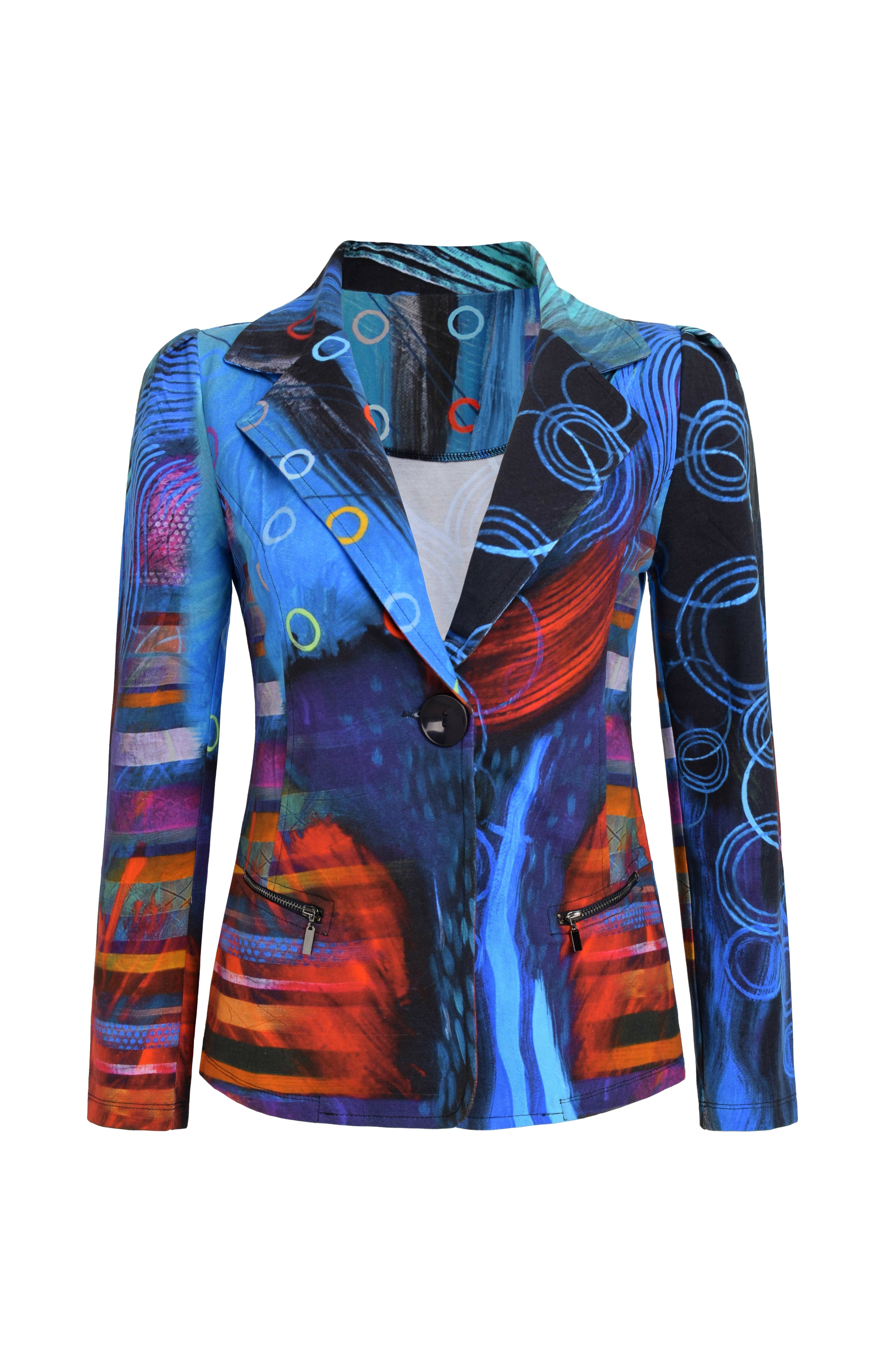 Simply Art Dolcezza: Distilling Colors Of Beauty Zip Pocket Abstract Art Blazer (1 Left!) Dolcezza_SimplyArt_59627