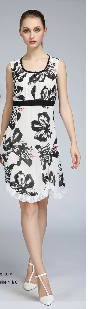 L33 Paris: Black & White Ruffled Daffodil Sundress