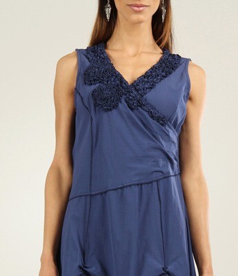L33 Paris: Asymmetrical Blue Crystal Tunic/Mini Dress