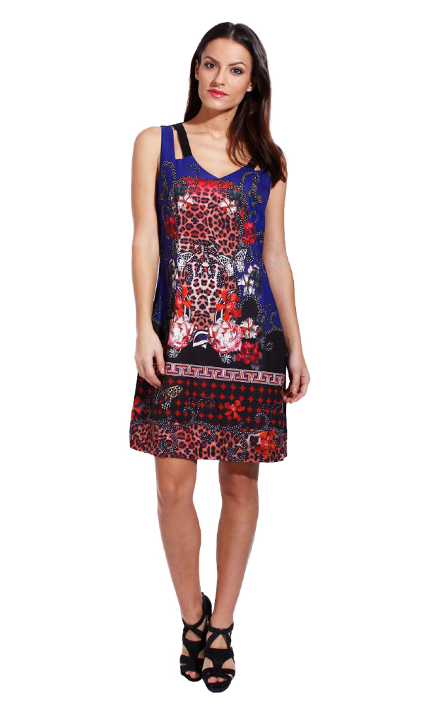 L33 Paris: Red Hibiscus Butterfly Sundress