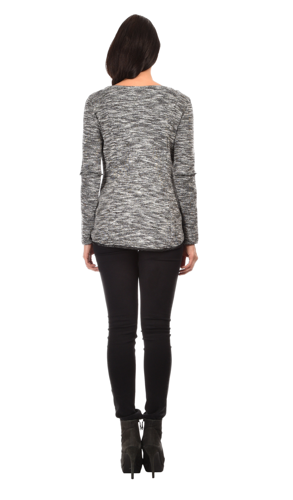 L33 Paris: Black Rose Asymmetrical Hem Top