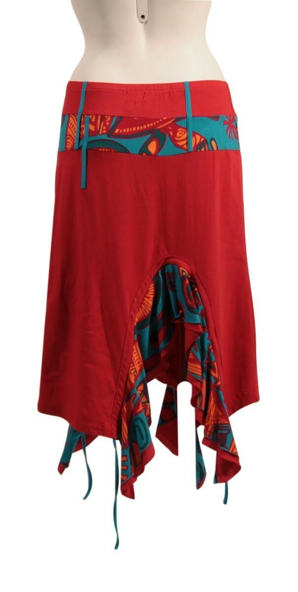 Coline USA: Red Hot Asymmetrical Ruffled Skirt